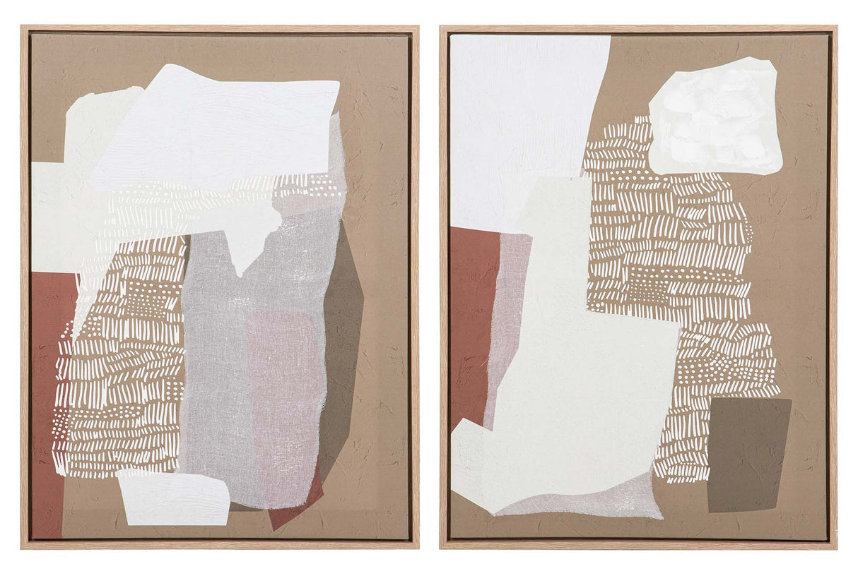 SET 2 CUADROS 50% PINTADO A MANO 60x3x80 CM