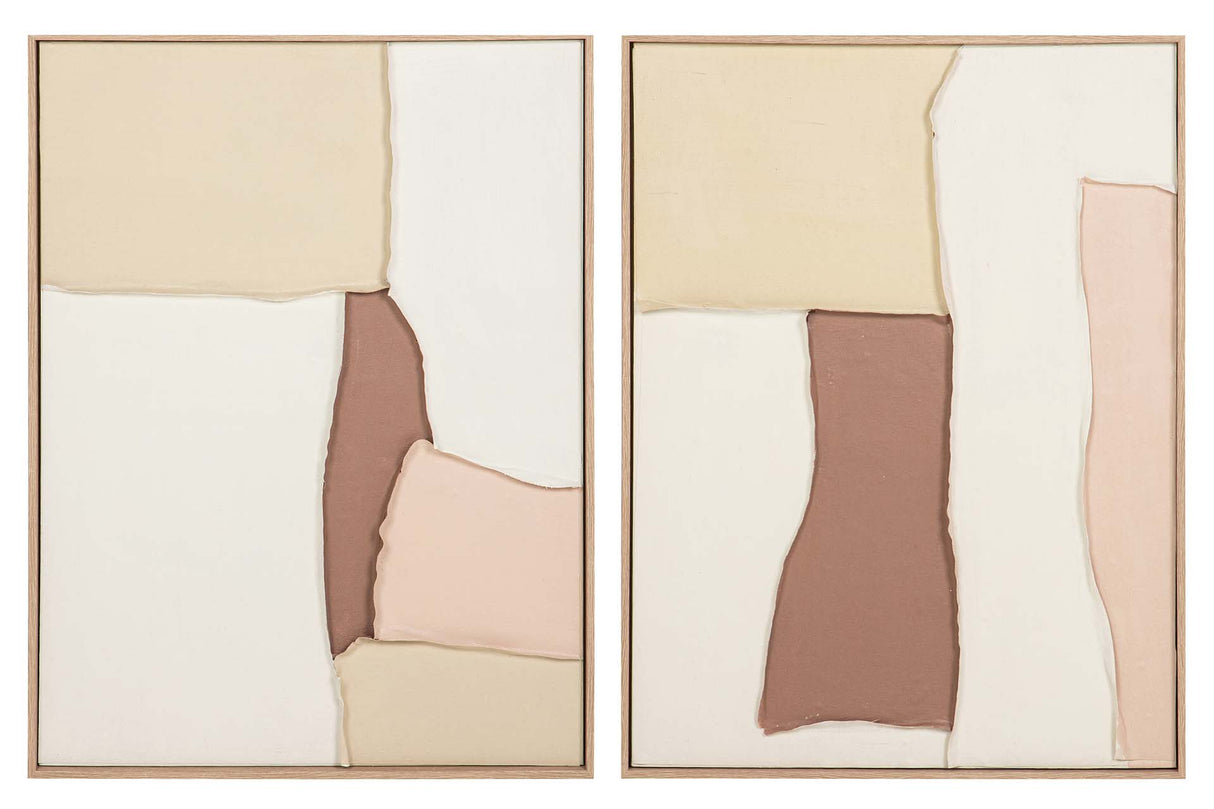 SET 2 CUADROS 50% PINTADO A MANO 60x3x80 CM