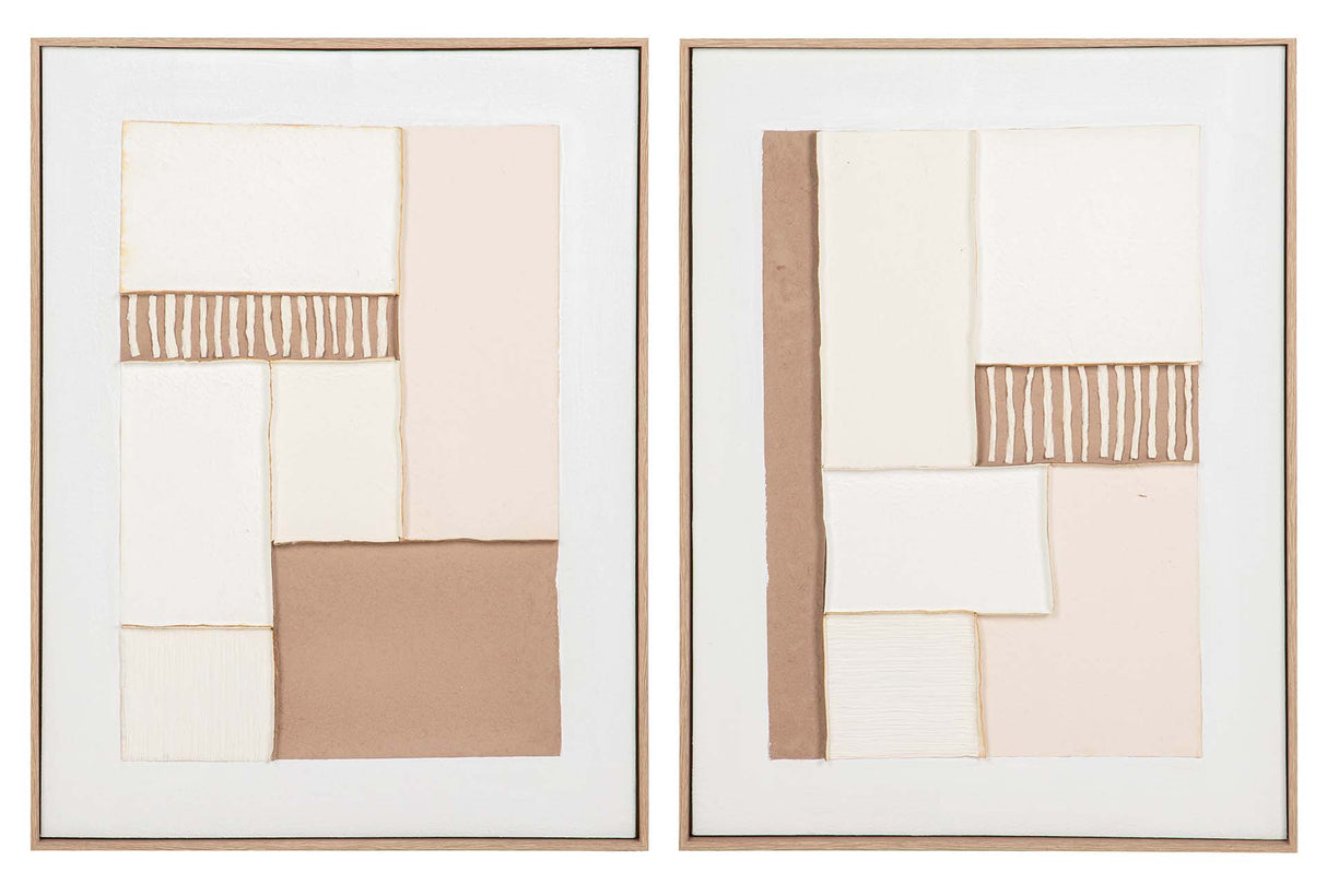 SET 2 CUADROS 50% PINTADO A MANO 60x3x80 CM