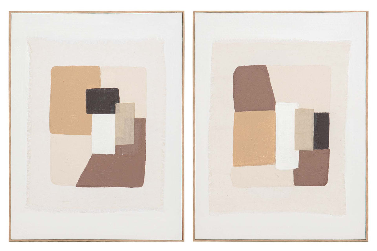 SET 2 CUADROS 50% PINTADO A MANO 60x3x80 CM