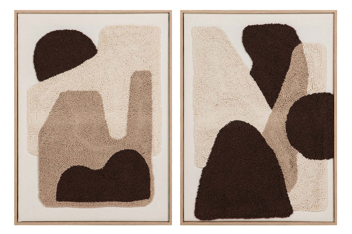 SET 2 CUADROS TELA CON RELIEVE 50x3x70 CM