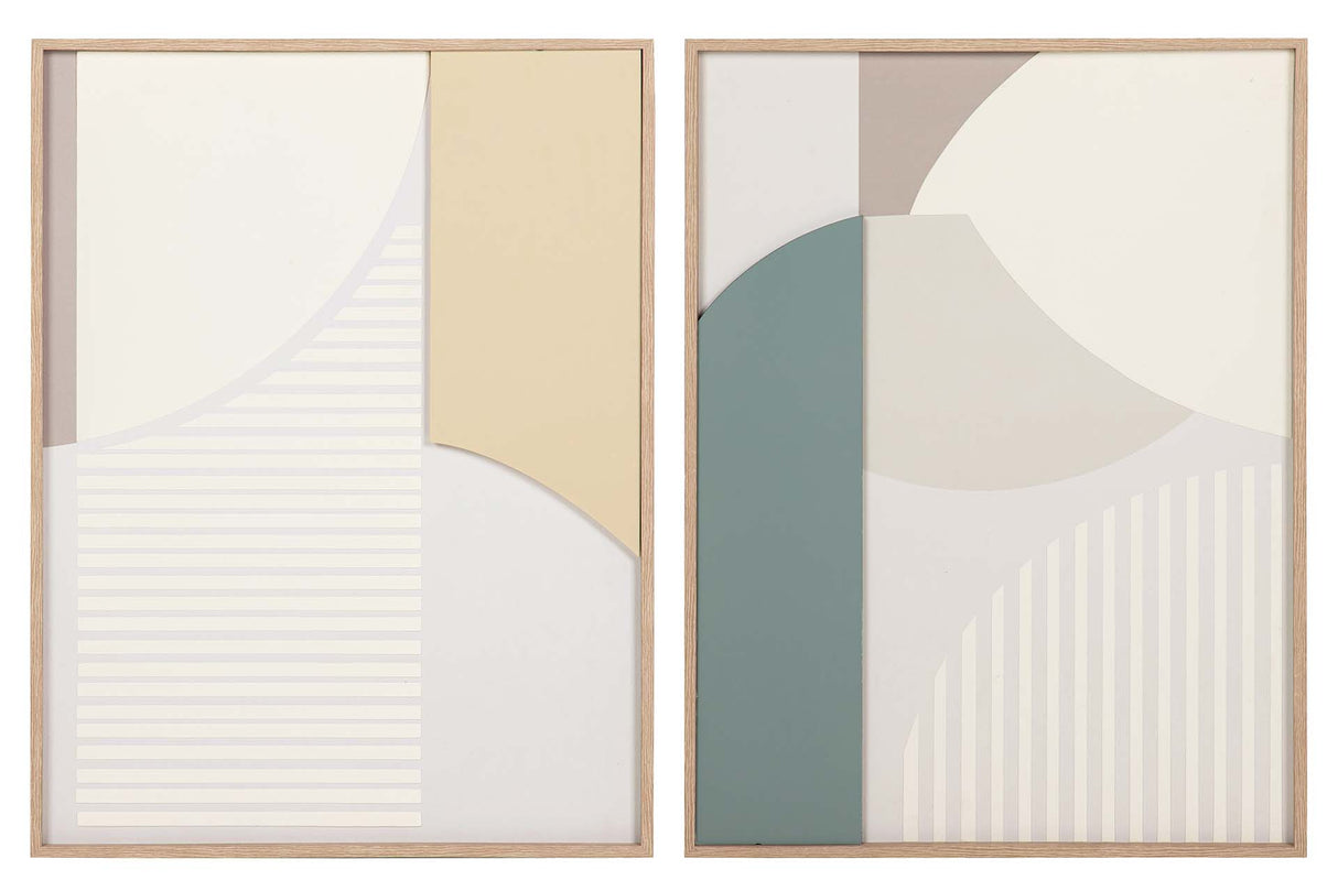 SET 2 CUADROS CON RELIEVE 60x3x80 CM