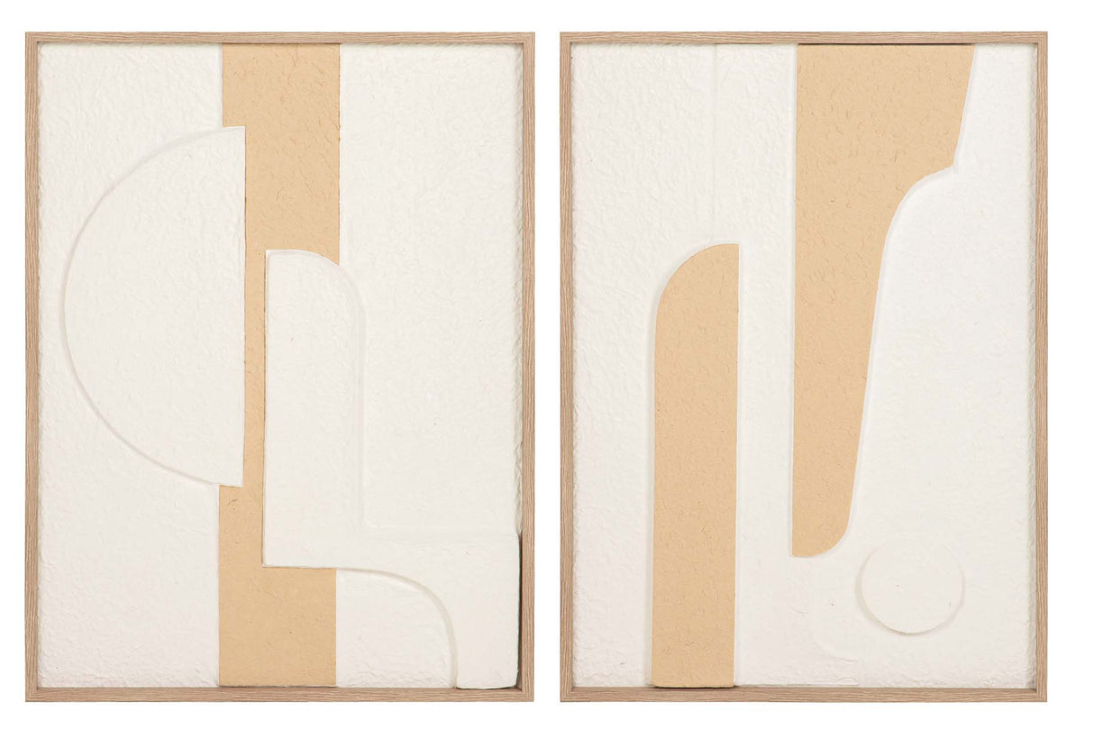 SET 2 CUADROS PAPEL ARROZ CON RELIEVE 50x3x70 CM