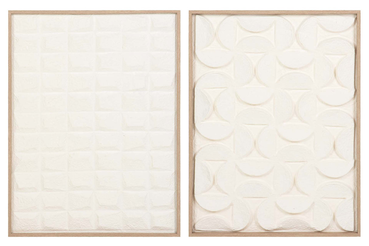 SET 2 CUADROS PAPEL ARROZ CON RELIEVE 60x3x80 CM