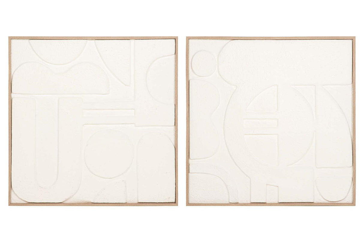 SET 2 CUADROS PAPEL ARROZ CON RELIEVE 80x3x80 CM