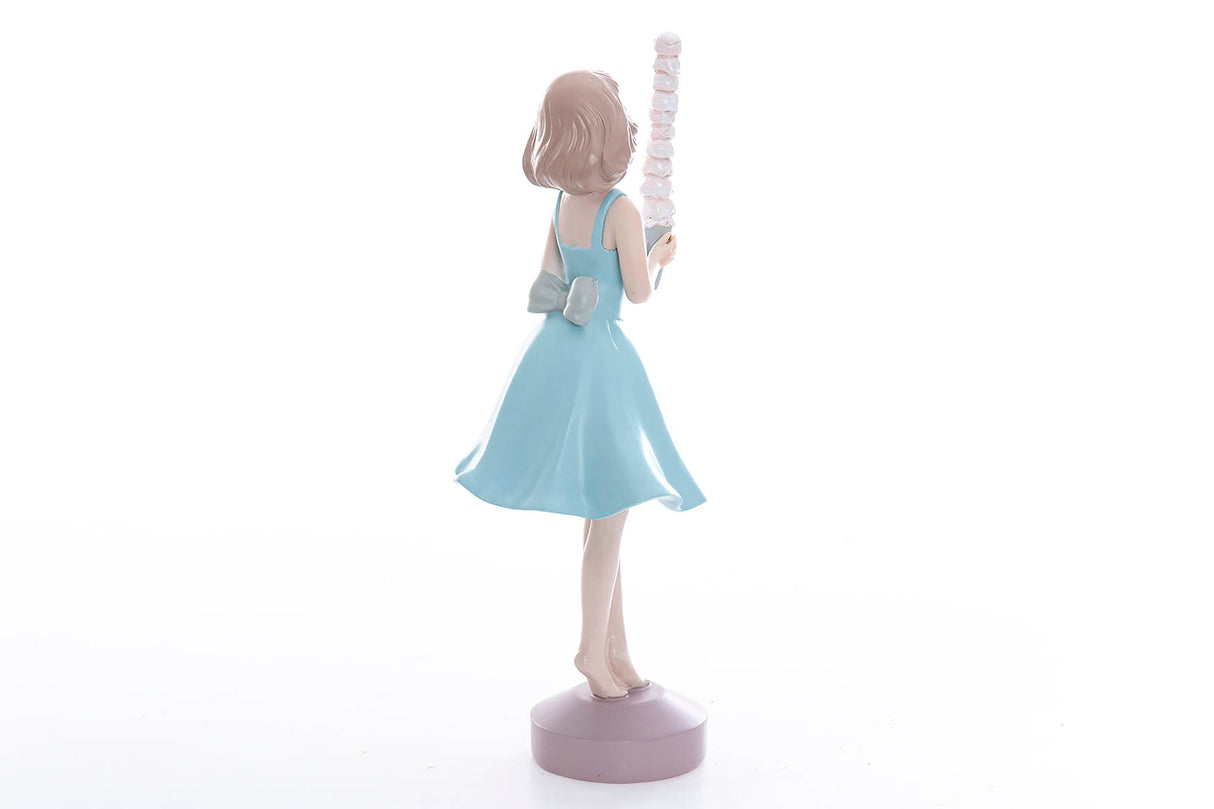 Ragazza con gelato in resina 13x13x34 cm