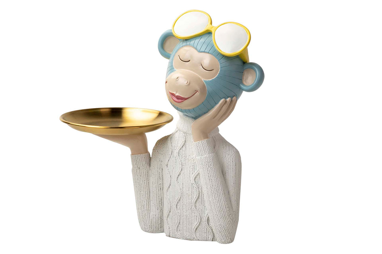 Büsten -Affenharz Tablett 23x11x28 cm