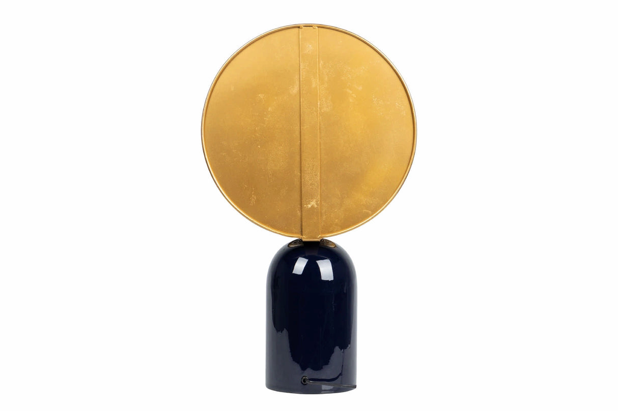 Tabela de metal azul dourado 36x14x61 cm