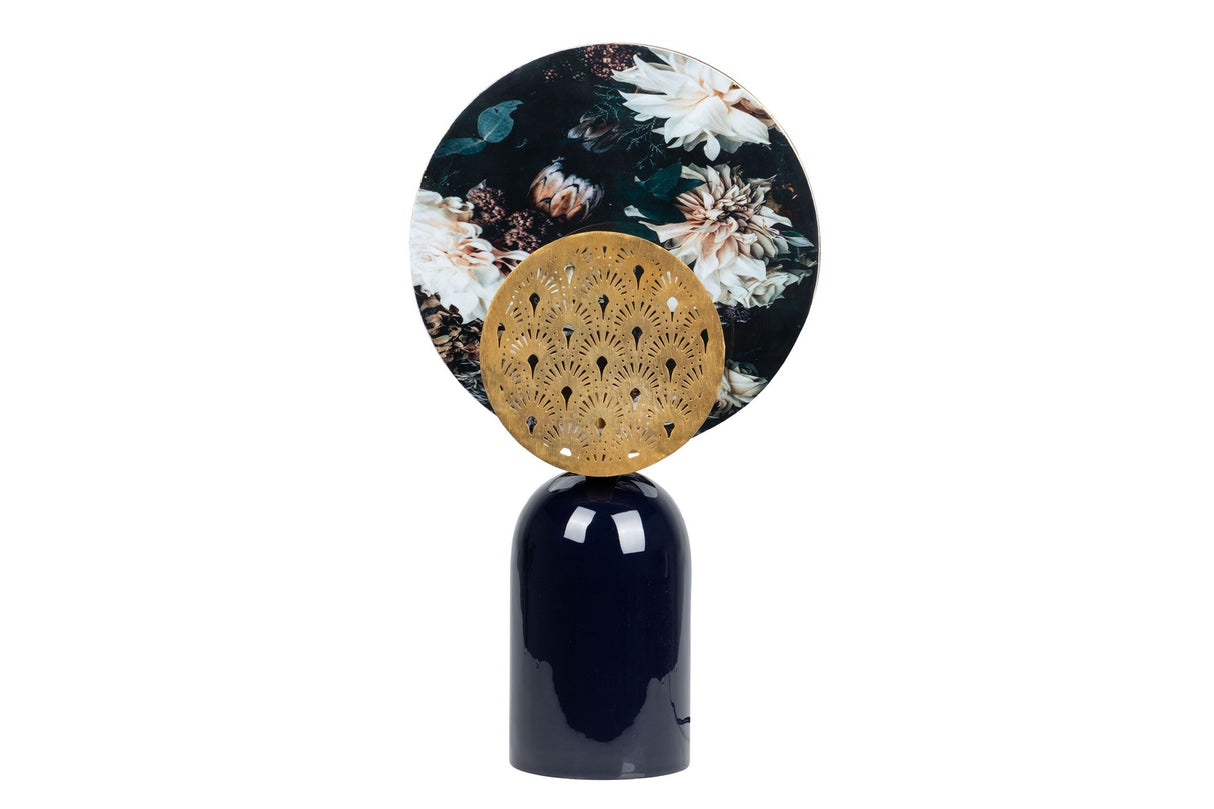 Tabela de metal azul dourado 36x14x61 cm