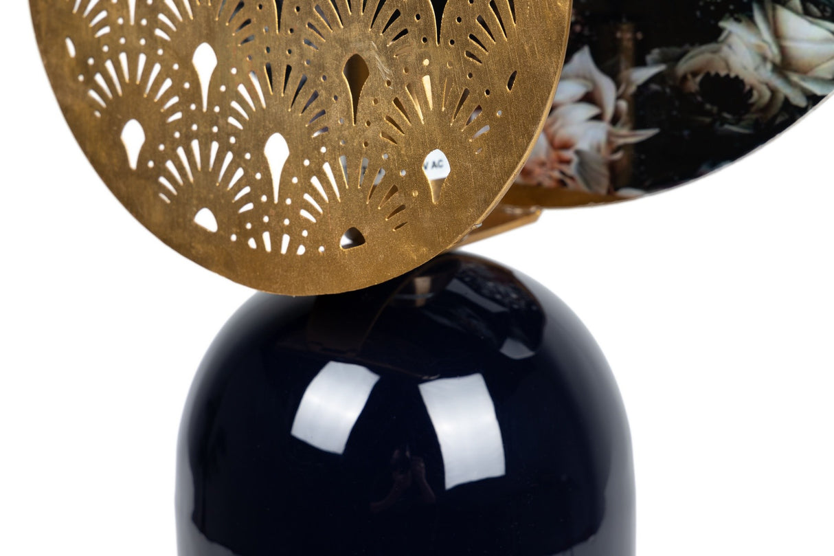 Tabela de metal azul dourado 36x14x61 cm