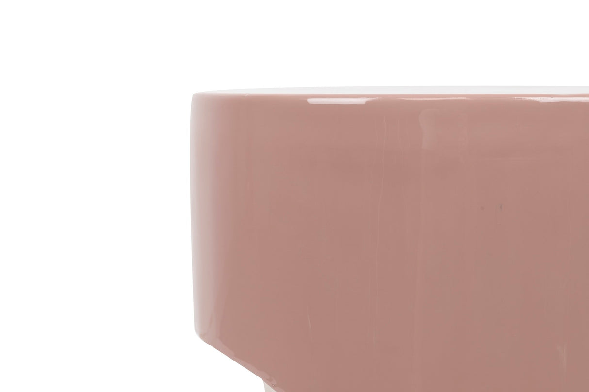 Tabouret en métal rose 30x30x40 cm