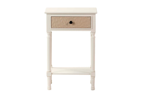MESITA MDF PINO BLANCO MARRON 43x35x68 CM