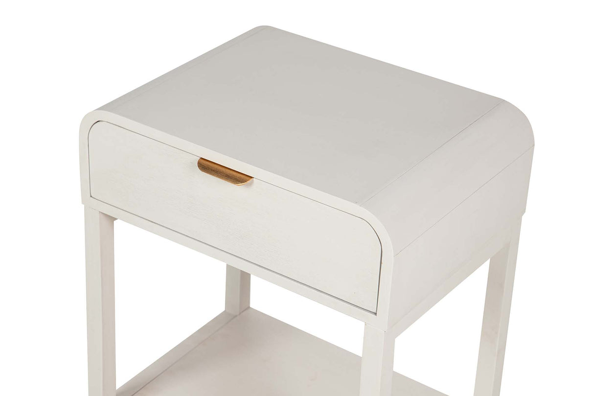 Tabella Pino MDF bianca dorata 48x36x61 cm