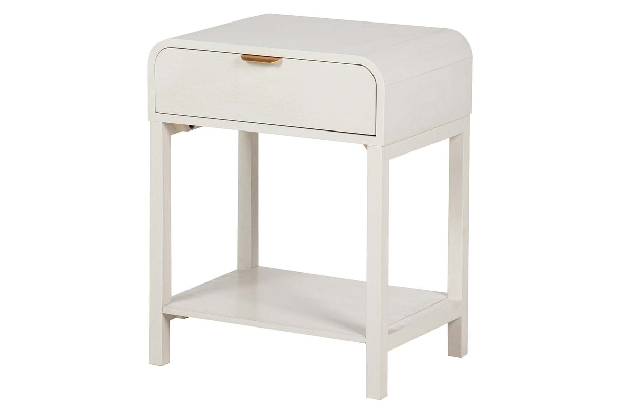 Tabella Pino MDF bianca dorata 48x36x61 cm