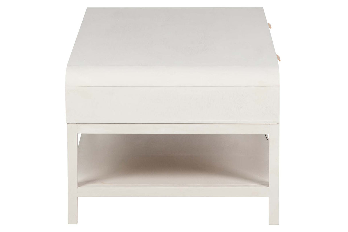 MESA DE CENTRO PINO MDF BLANCO 110x60x40 CM