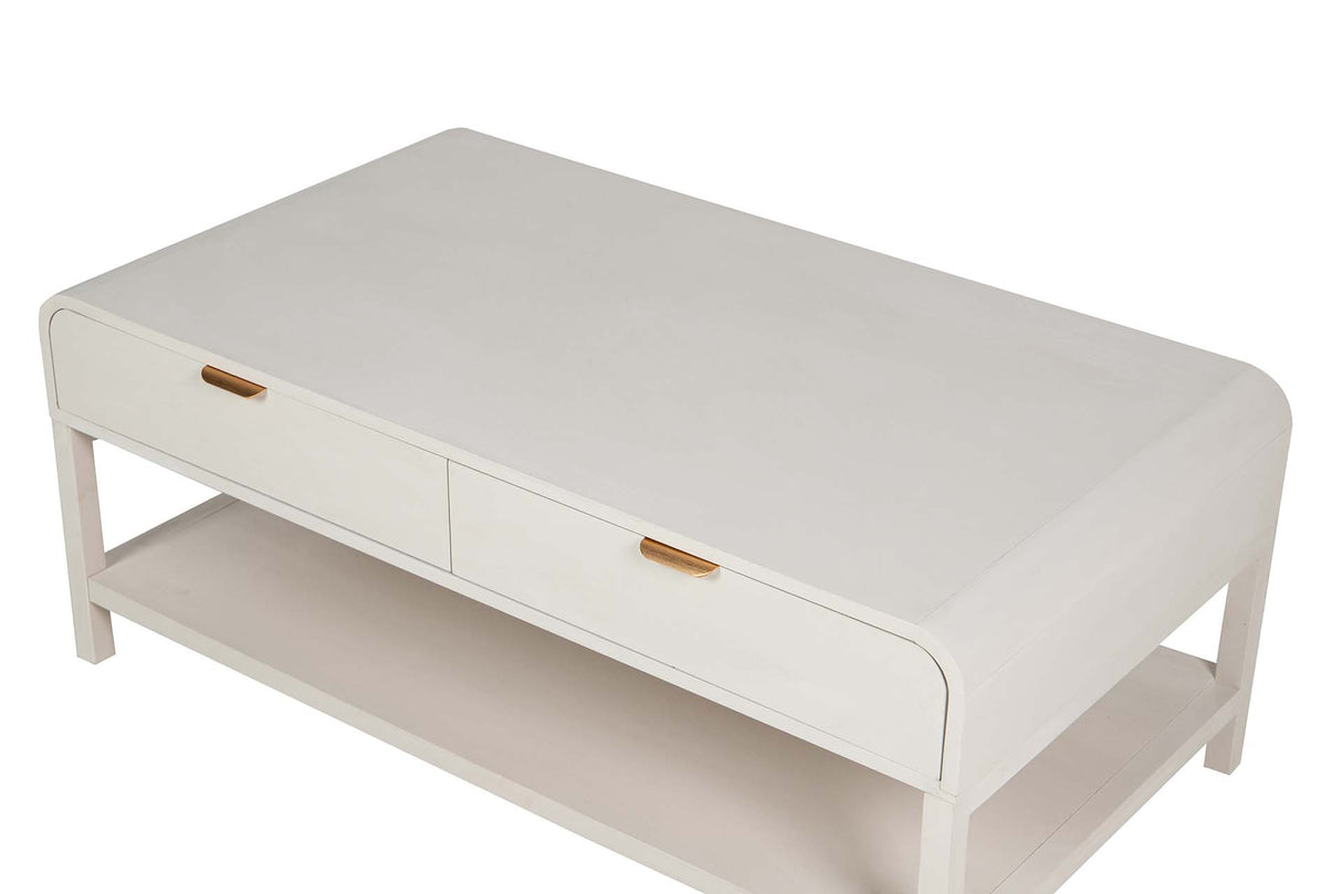 MESA DE CENTRO PINO MDF BLANCO 110x60x40 CM