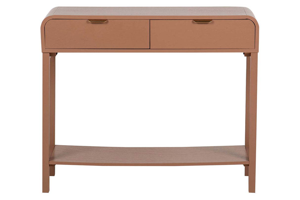 CONSOLA 2 CAJONES PINO MDF MARRON 90x32x75 CM