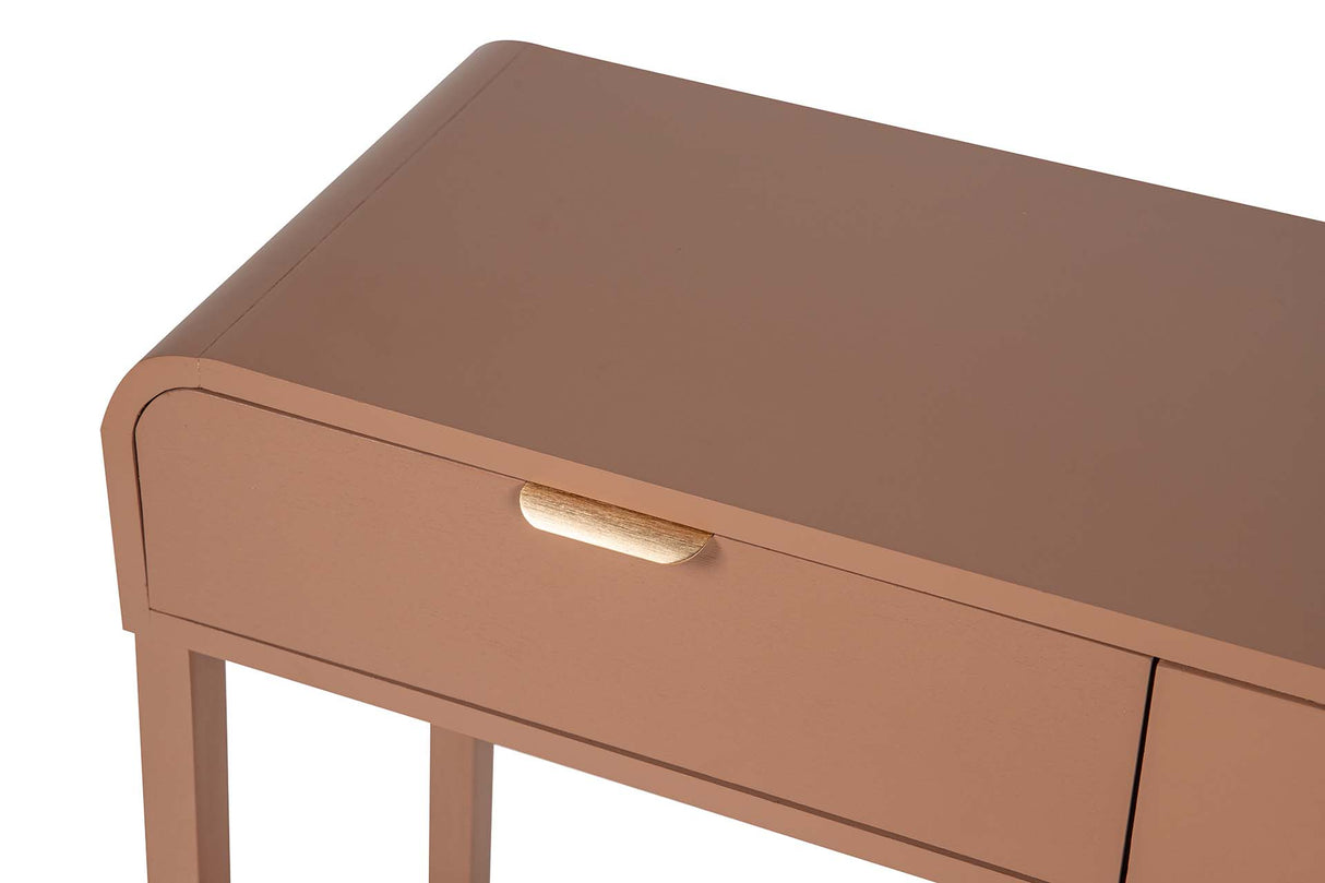 CONSOLA 2 CAJONES PINO MDF MARRON 90x32x75 CM