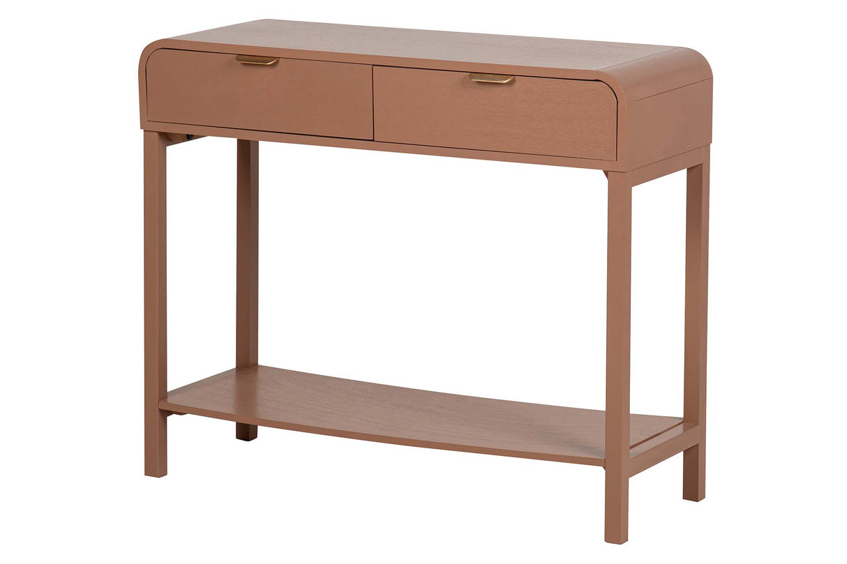 CONSOLA 2 CAJONES PINO MDF MARRON 90x32x75 CM