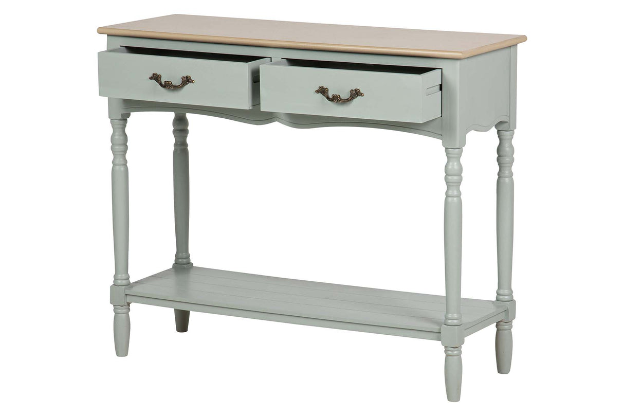 CONSOLA 2 CAJONES PINO MDF GRIS 90x33x75 CM