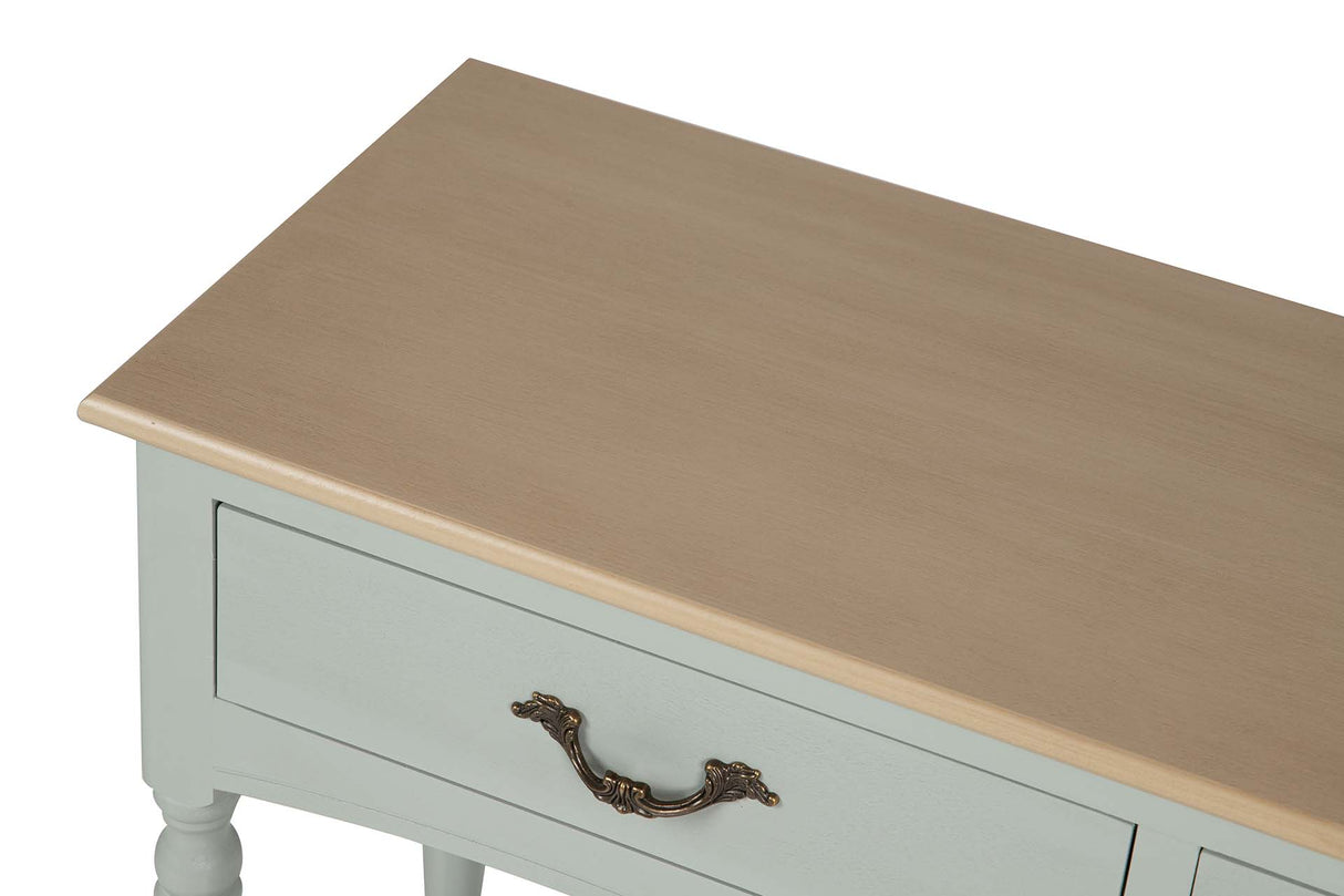 CONSOLA 2 CAJONES PINO MDF GRIS 90x33x75 CM