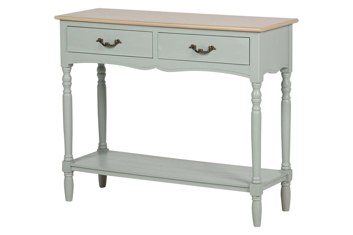 CONSOLA 2 CAJONES PINO MDF GRIS 90x33x75 CM