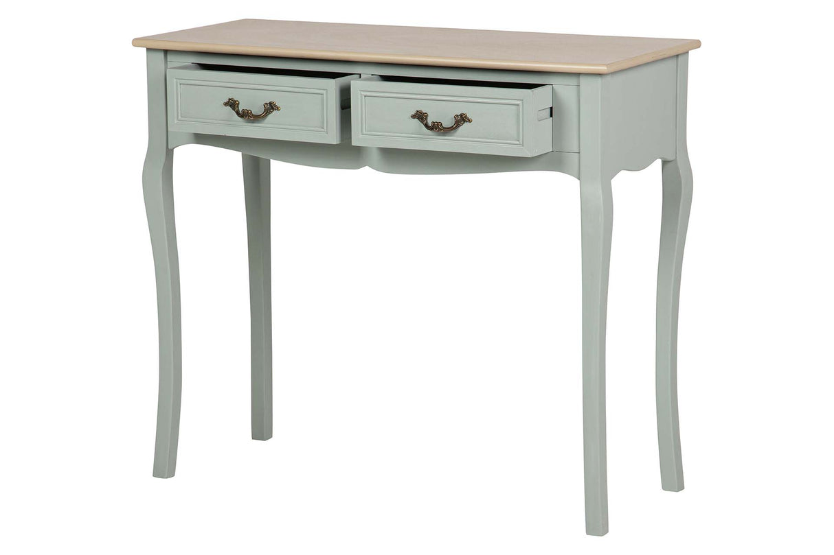 CONSOLA 2 CAJONES PINO MDF GRIS 90x38x78 CM