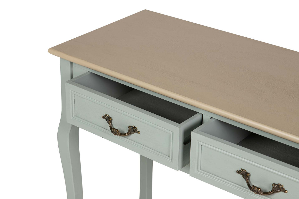 CONSOLA 2 CAJONES PINO MDF GRIS 90x38x78 CM