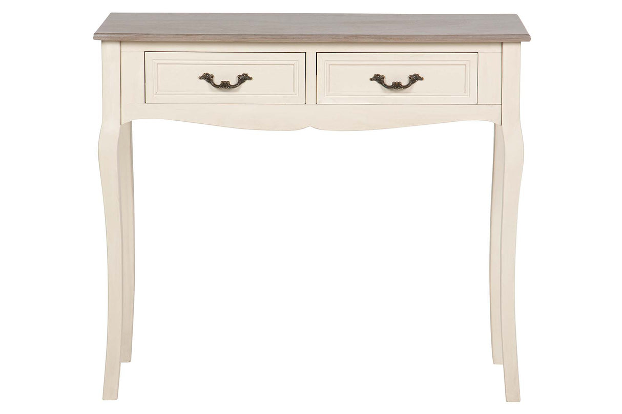 CONSOLA 2 CAJONES PINO MDF BEIGE 90x38x78 CM