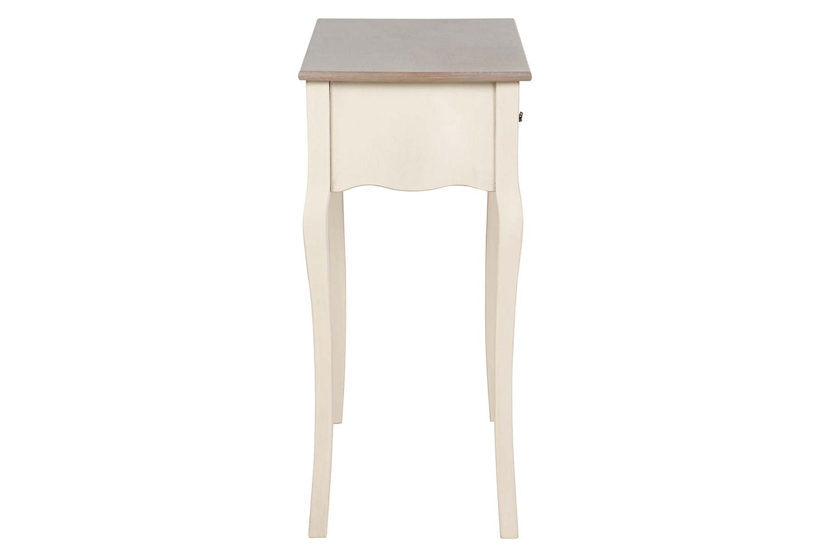 CONSOLA 2 CAJONES PINO MDF BEIGE 90x38x78 CM