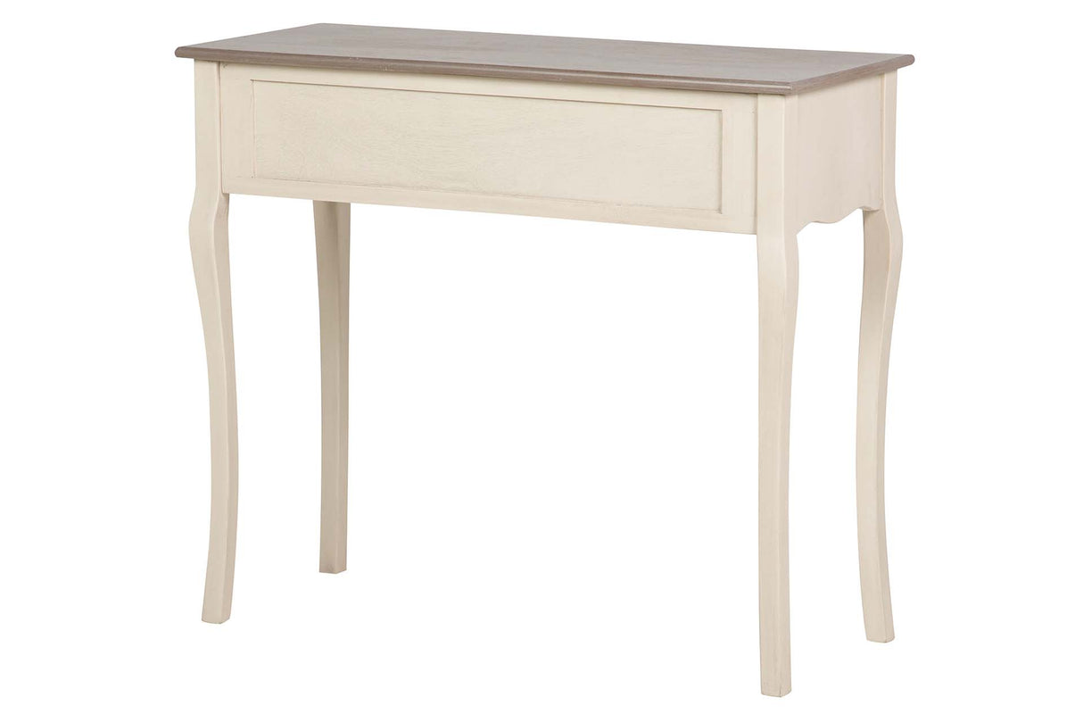 CONSOLA 2 CAJONES PINO MDF BEIGE 90x38x78 CM