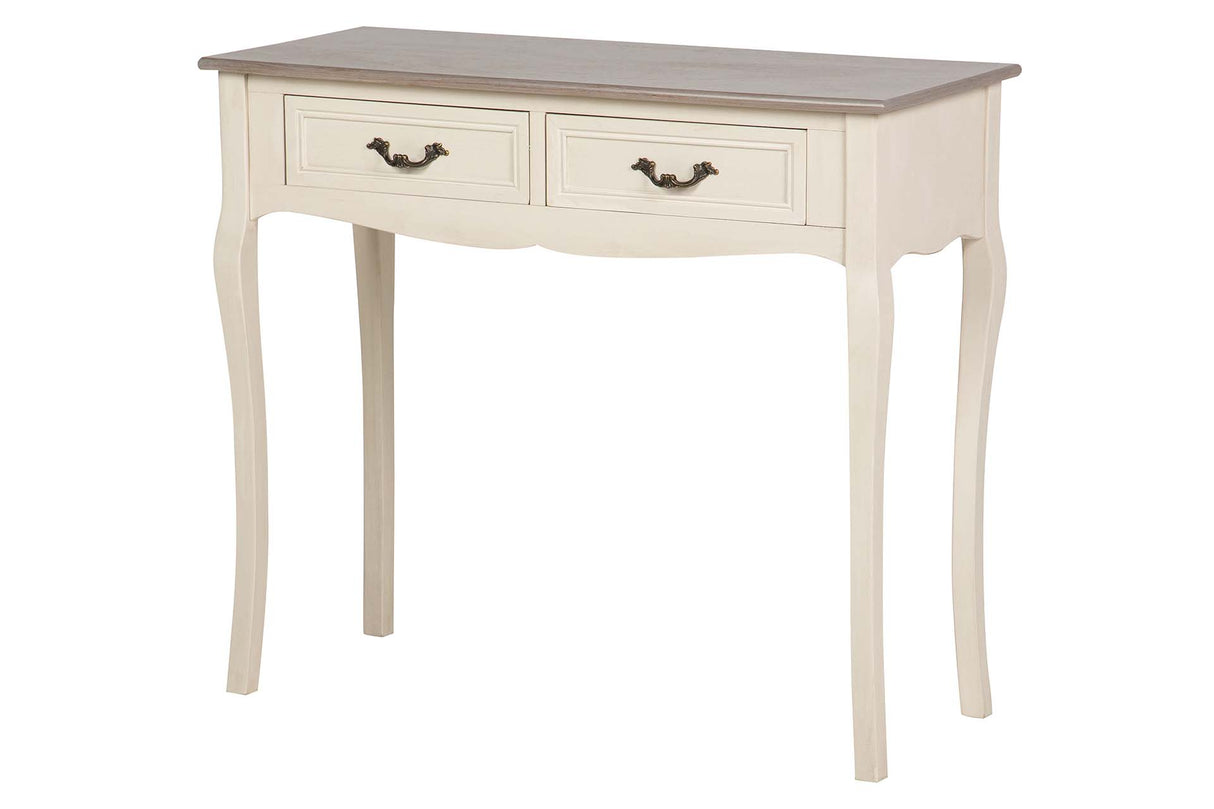 CONSOLA 2 CAJONES PINO MDF BEIGE 90x38x78 CM