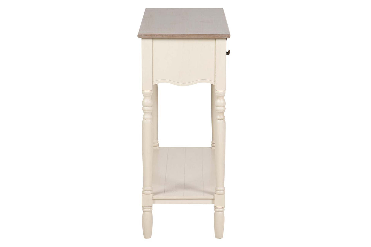 CONSOLA 2 CAJONES PINO MDF BEIGE 90x35x75 CM