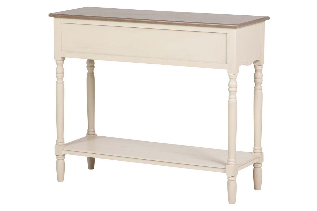 CONSOLA 2 CAJONES PINO MDF BEIGE 90x35x75 CM