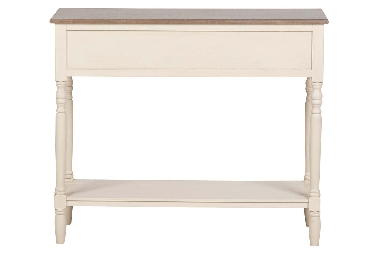 CONSOLA 2 CAJONES PINO MDF BEIGE 90x35x75 CM