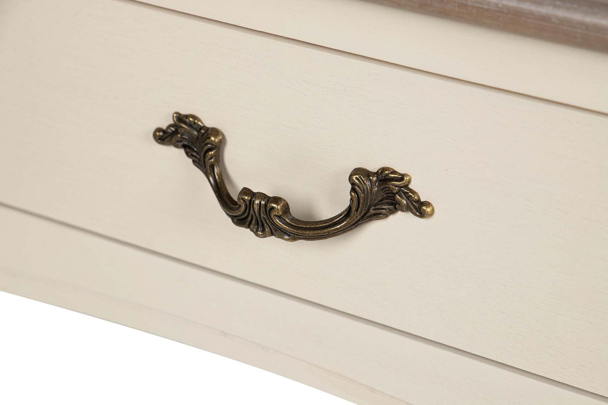 CONSOLA 2 CAJONES PINO MDF BEIGE 90x35x75 CM