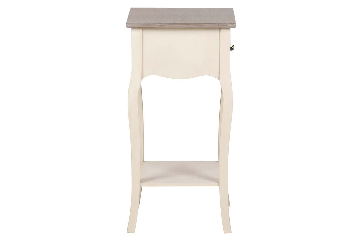 MESITA DE NOCHE 1 CAJON PINO MDF BEIGE 35x35x69 CM