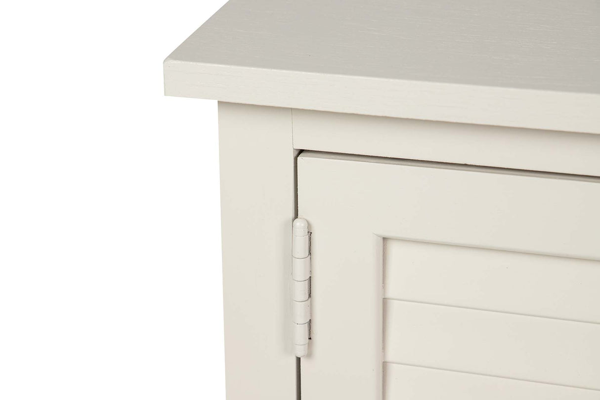 CONSOLA PUERTAS CAJONES PINO MDF BLANCA 106x30x81 CM