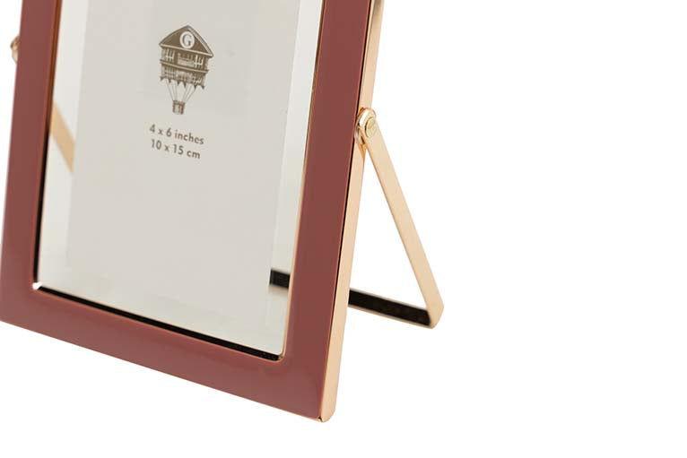 PORTAFOTOS METAL ROSA 10x15 CM