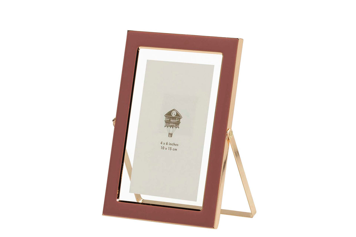 PORTAFOTOS METAL ROSA 10x15 CM