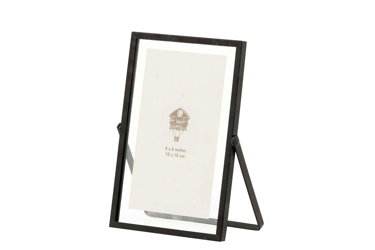 PORTAFOTOS METAL NEGRO 10x15 CM