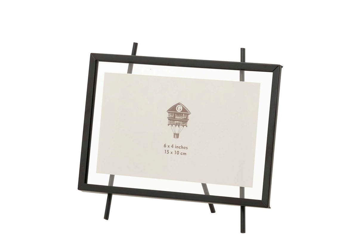 PORTAFOTOS METAL NEGRO 15x10 CM