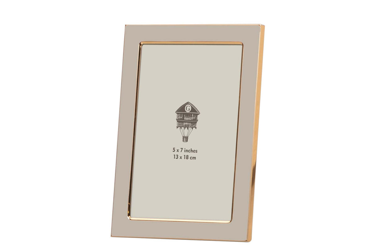 PORTAFOTOS METAL BEIGE 13x18 CM