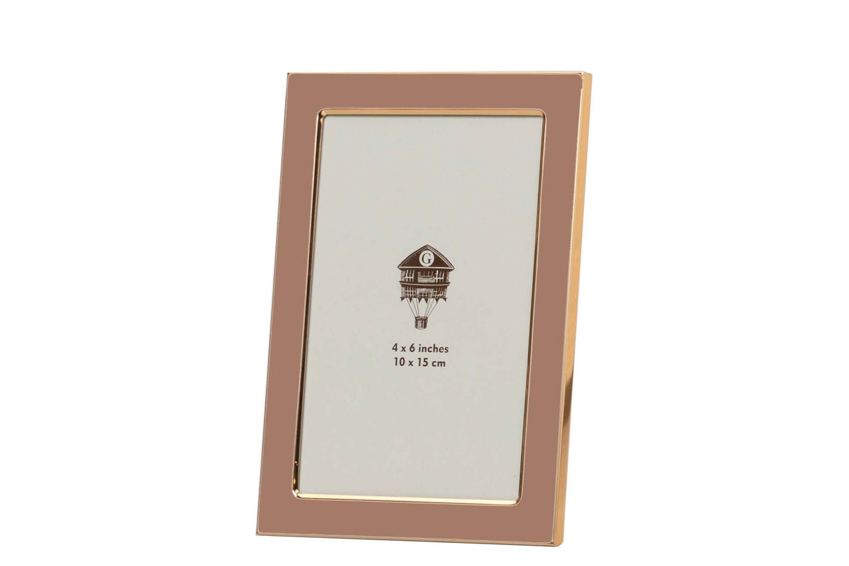 PORTAFOTOS METAL MARRON 10x15 CM
