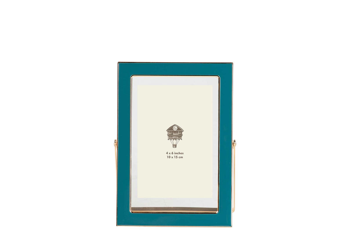 PORTAFOTOS METAL AZUL 10x15 CM