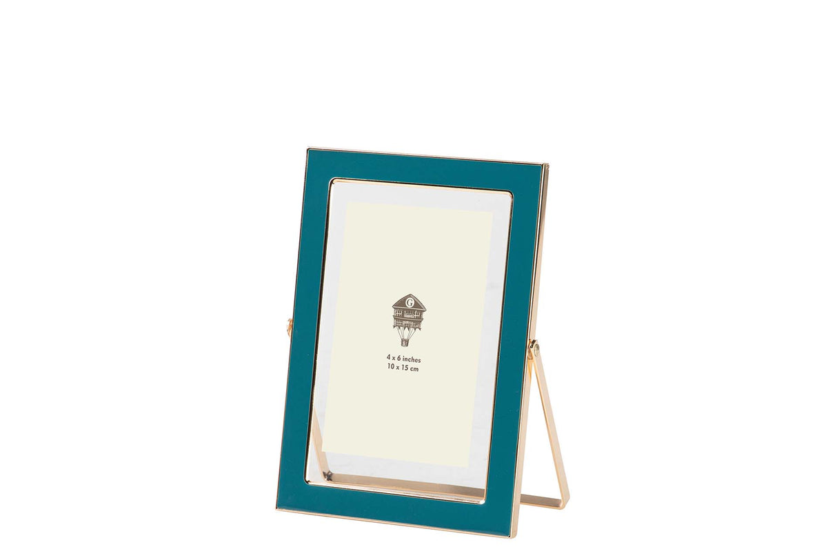 PORTAFOTOS METAL AZUL 10x15 CM