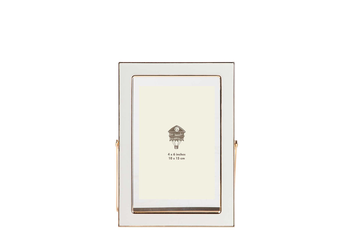 PORTAFOTOS METAL BLANCO 10x15 CM