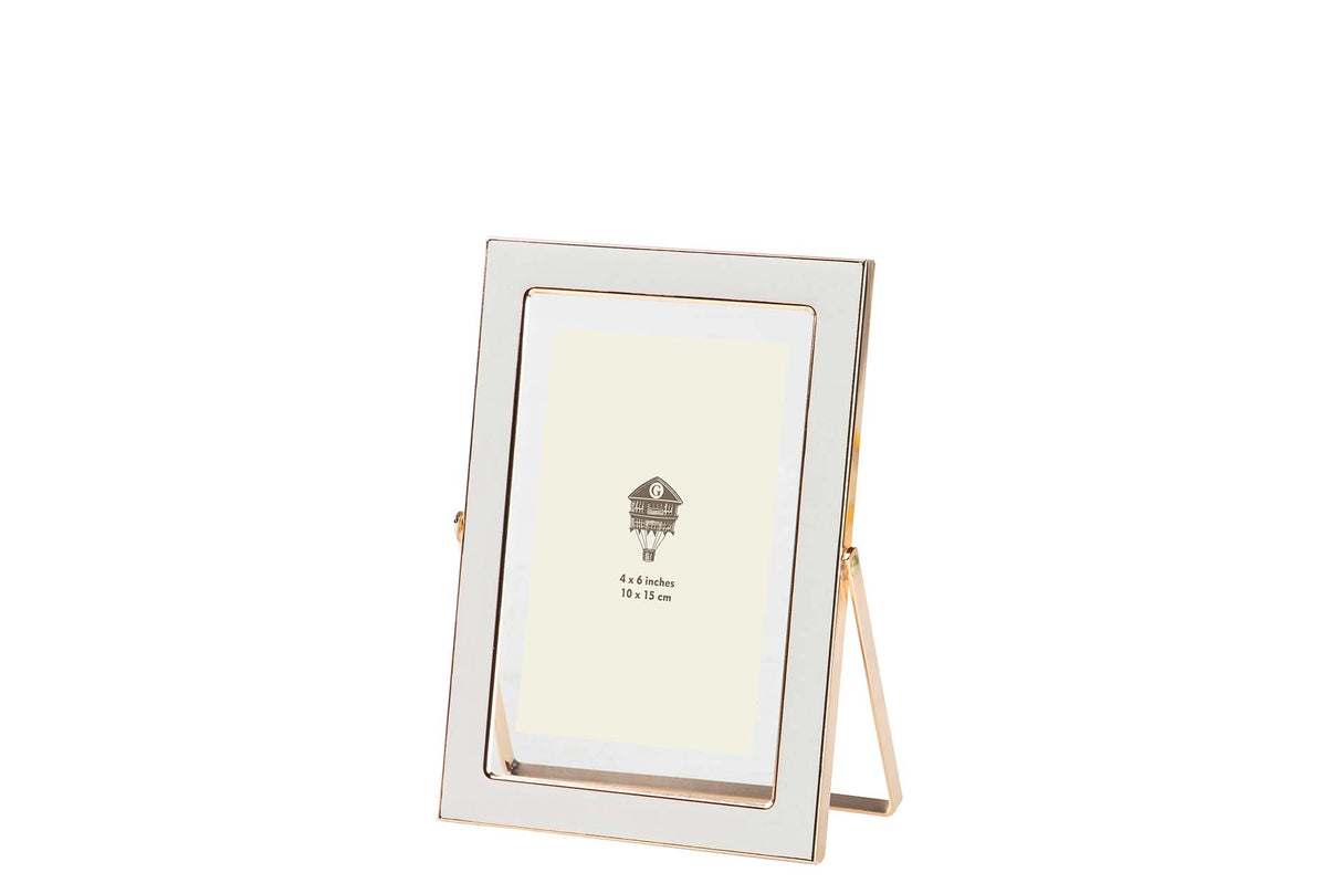 PORTAFOTOS METAL BLANCO 10x15 CM