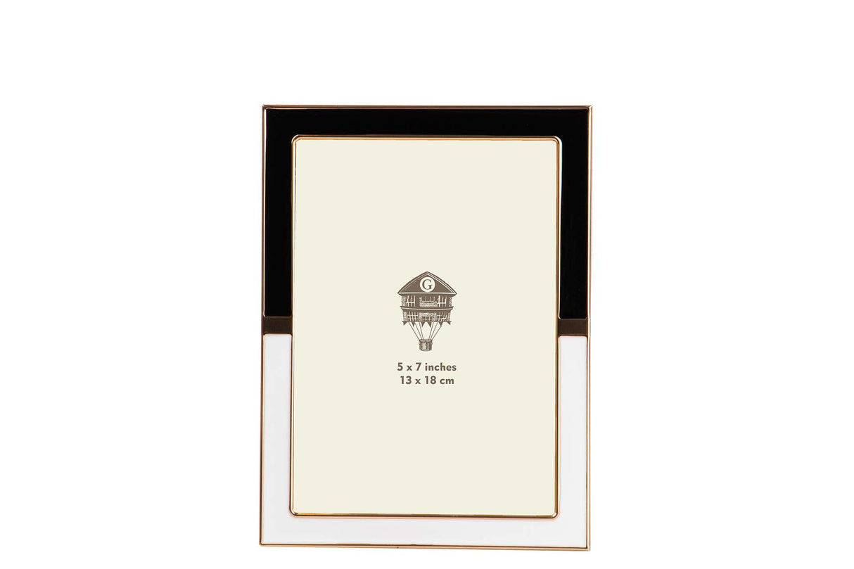 PORTAFOTOS METAL BLANCO NEGRO 13x18 CM