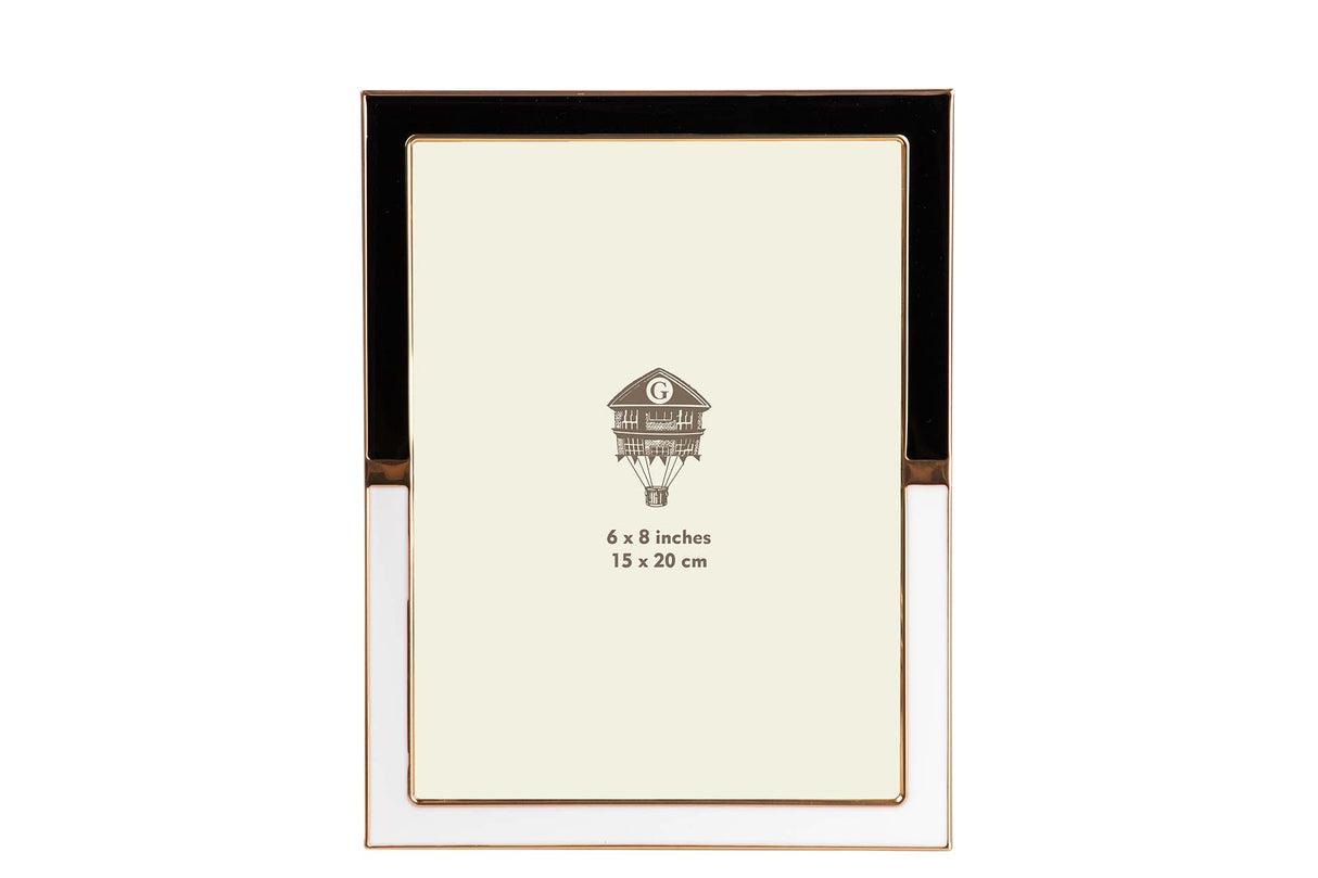 PORTAFOTOS METAL BLANCO NEGRO 15x20 CM